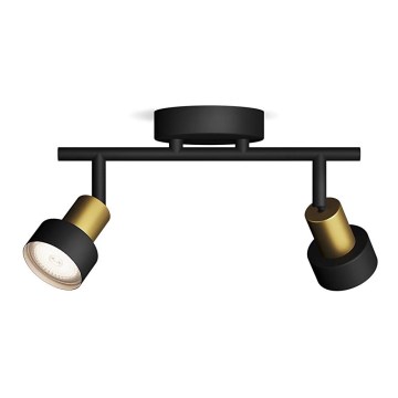 Philips - Reflektorska svjetiljka CONDUIT 2xGU10/5W/230V crna/mesing
