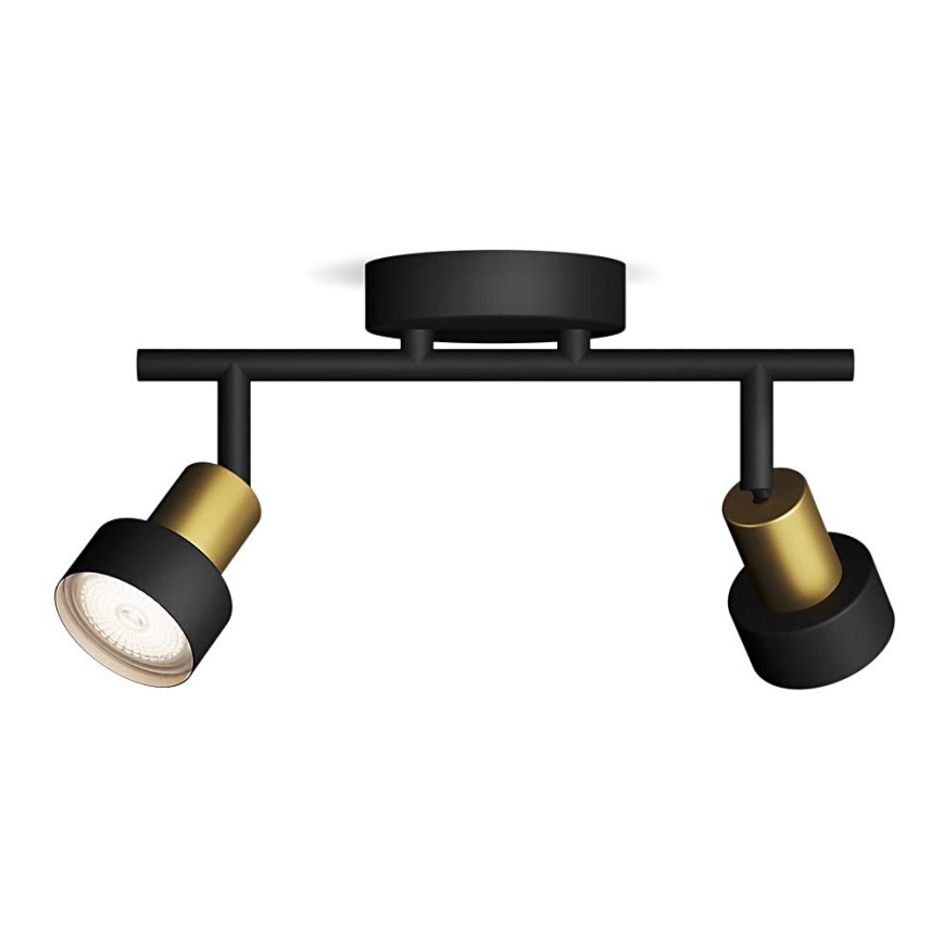Philips - Reflektorska svjetiljka CONDUIT 2xGU10/5W/230V crna/mesing