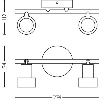 Philips - Reflektorska svjetiljka CONDUIT 2xGU10/5W/230V crna/mesing