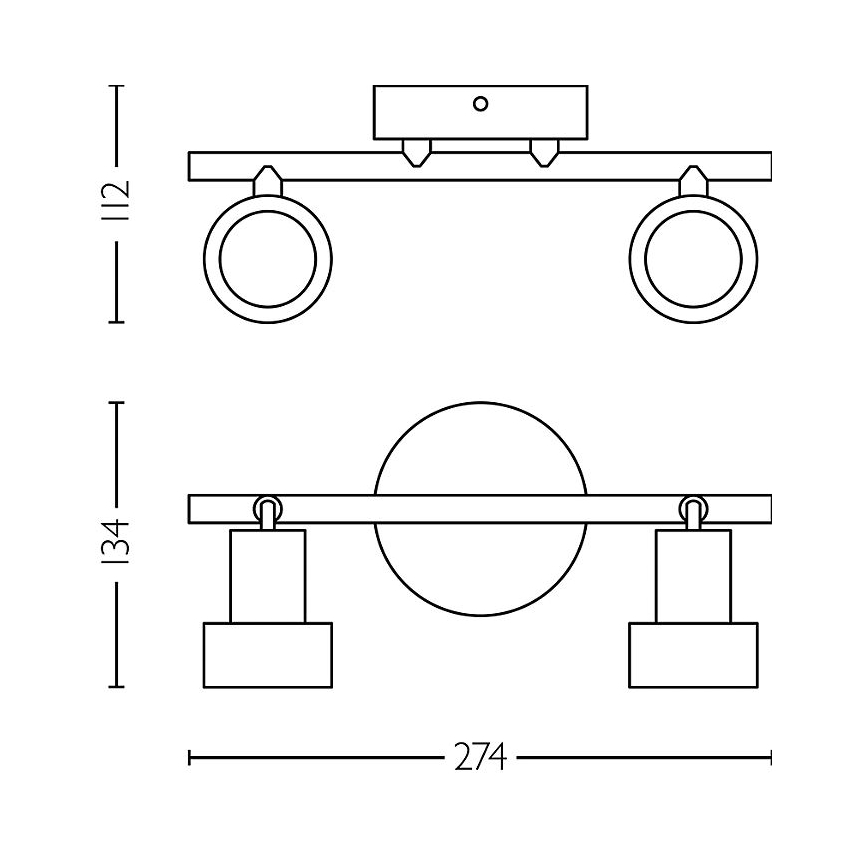 Philips - Reflektorska svjetiljka CONDUIT 2xGU10/5W/230V crna/mesing