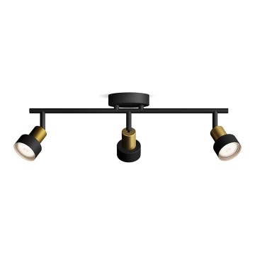 Philips - Reflektorska svjetiljka CONDUIT 3xGU10/5W/230V crna/mesing