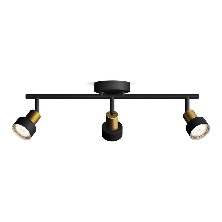 Philips - Reflektorska svjetiljka CONDUIT 3xGU10/5W/230V crna/mesing