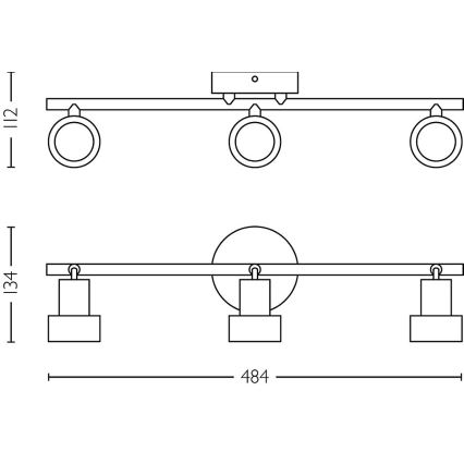 Philips - Reflektorska svjetiljka CONDUIT 3xGU10/5W/230V crna/mesing