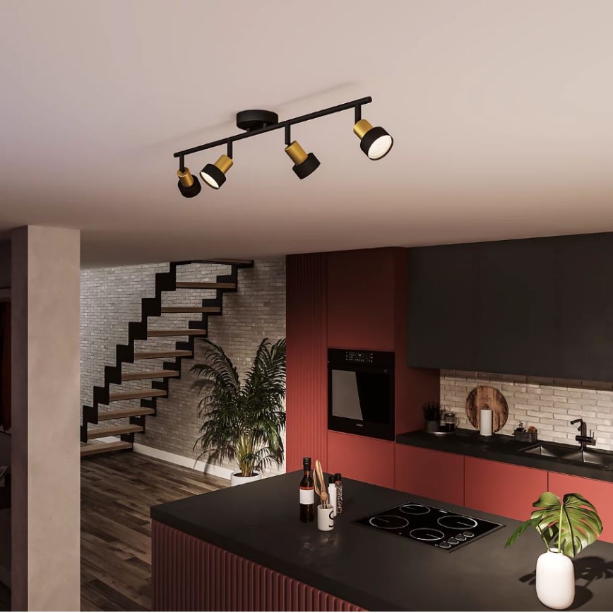 Philips - Reflektorska svjetiljka CONDUIT 4xGU10/5W/230V crna/mesing