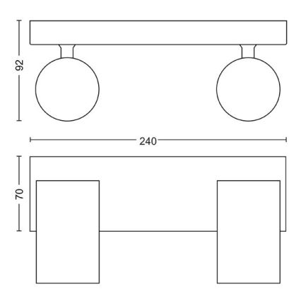 Philips - Reflektorska svjetiljka KOSIPO 2xGU10/5,5W/230V bijela