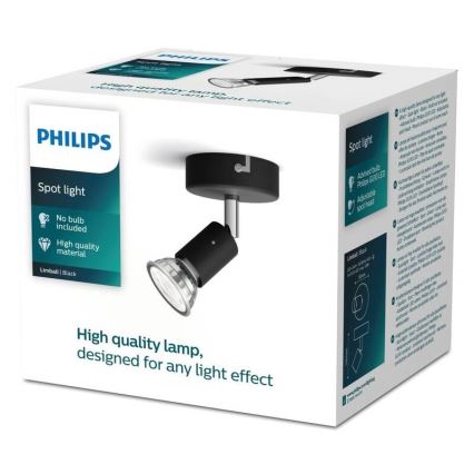 Philips - Reflektorska svjetiljka 1xGU10/50W/230V crna