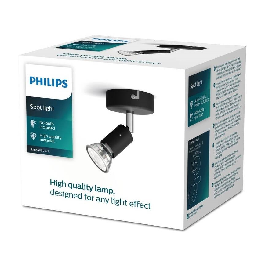 Philips - Reflektorska svjetiljka 1xGU10/50W/230V crna