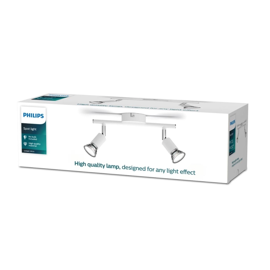 Philips - Reflektorska svjetiljka 2xGU10/50W/230V bijela