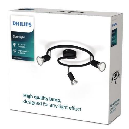 Philips - Reflektorska svjetiljka 3xGU10/50W/230V crna