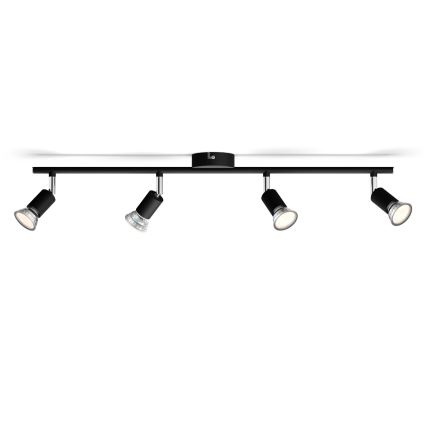 Philips - Reflektorska svjetiljka 4xGU10/50W/230V crna