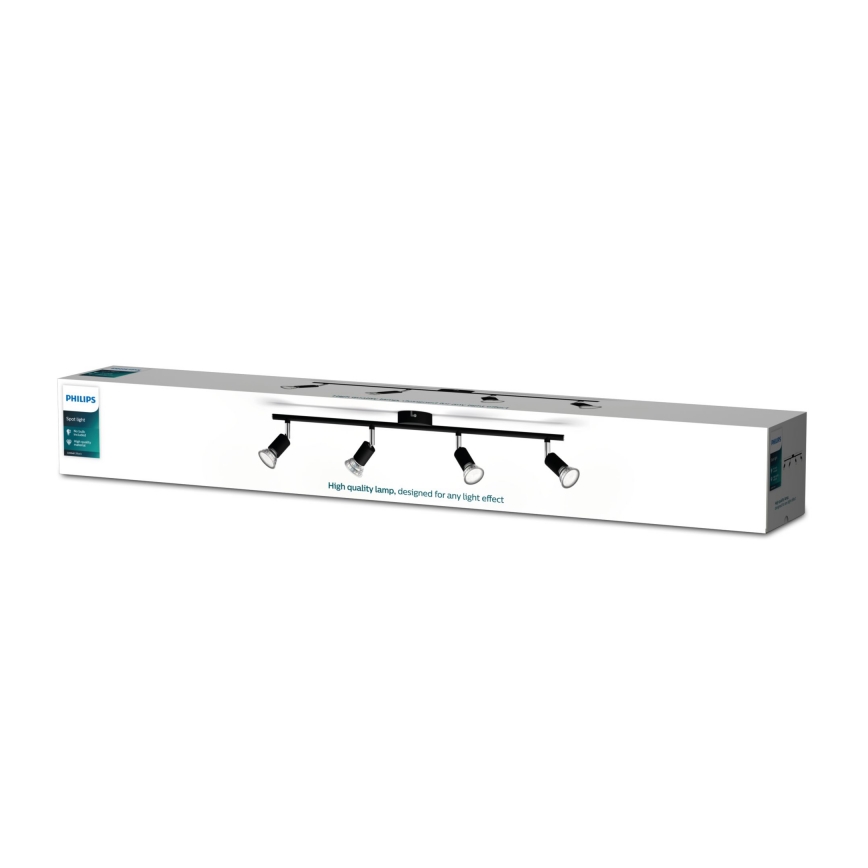 Philips - Reflektorska svjetiljka 4xGU10/50W/230V crna