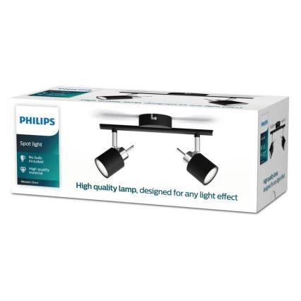 Philips - Reflektorska svjetiljka 2xGU10/35W/230V crna