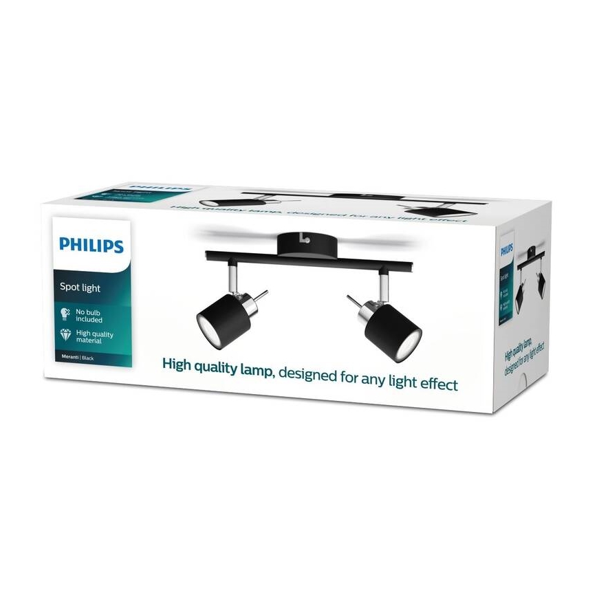 Philips - Reflektorska svjetiljka 2xGU10/35W/230V crna