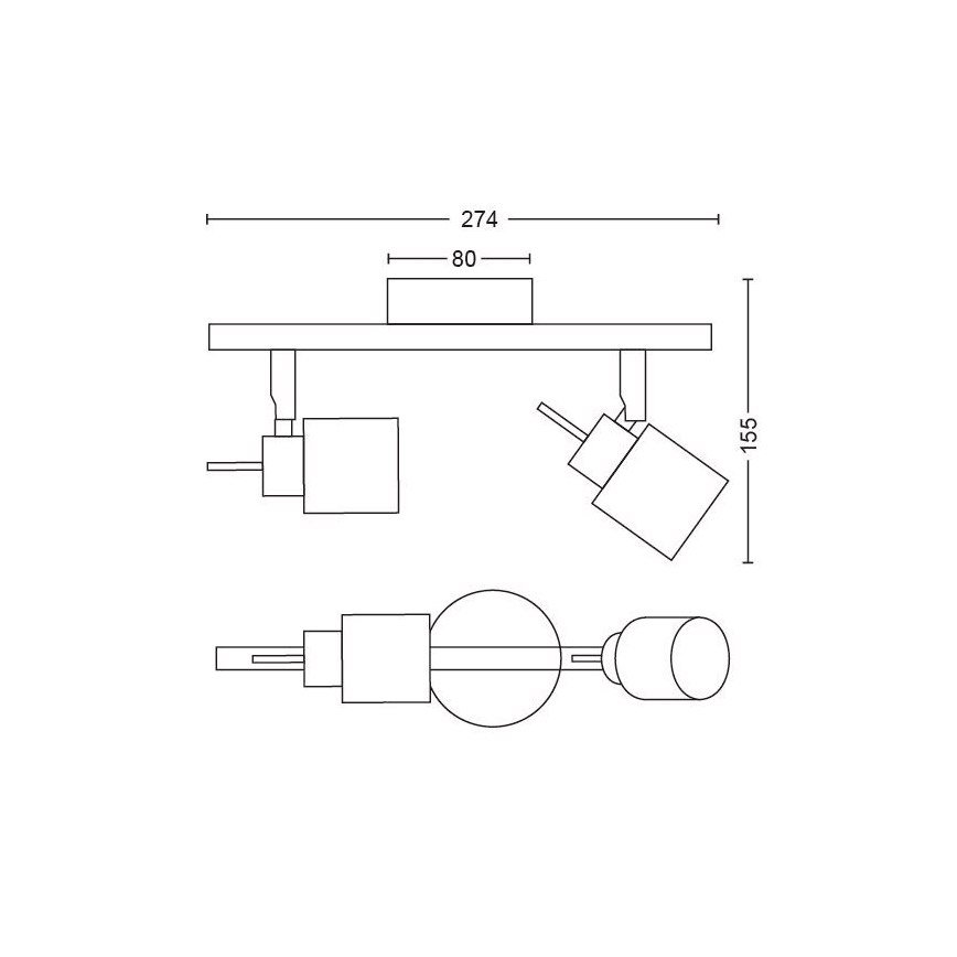 Philips - Reflektorska svjetiljka 2xGU10/35W/230V crna