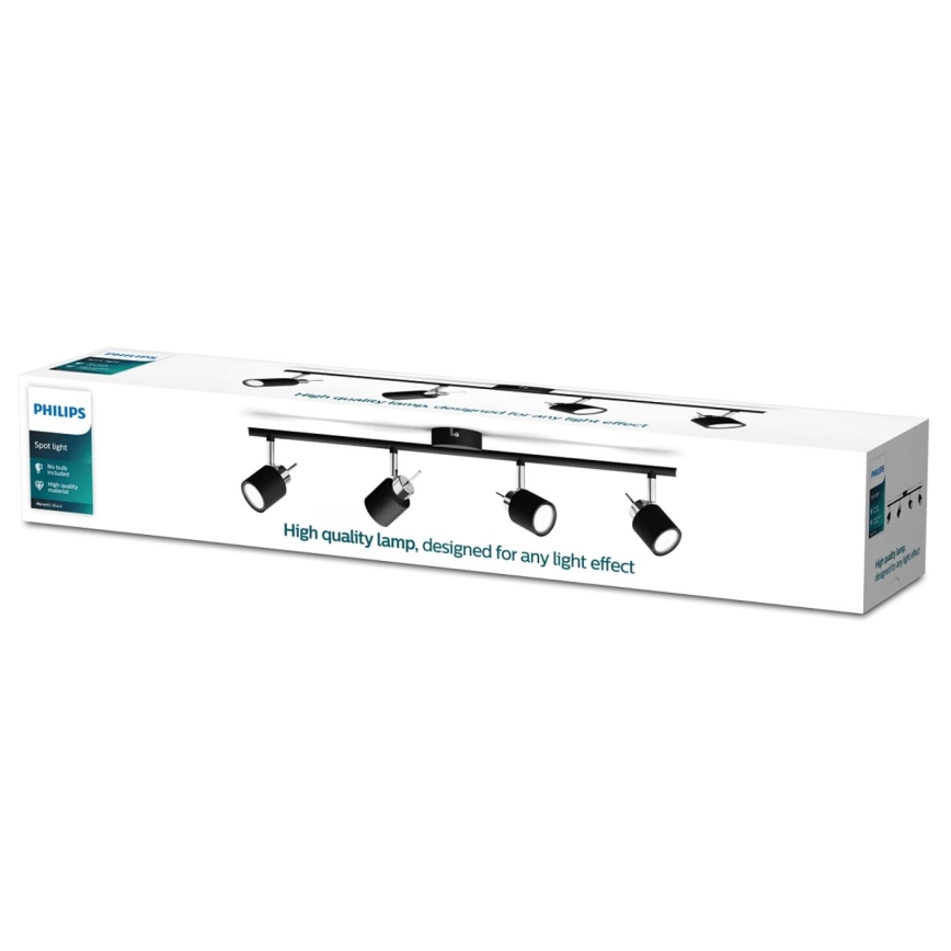 Philips - Reflektorska svjetiljka 4xGU10/35W/230V crna