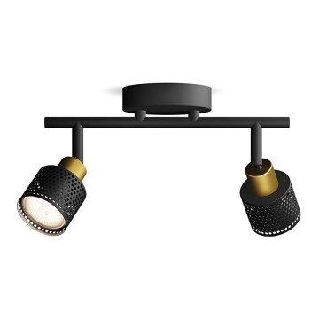 Philips - Reflektorska svjetiljka NIALL 2xGU10/5W/230V crna/mesing