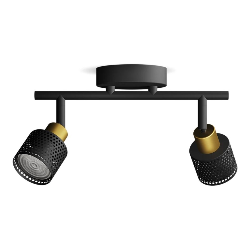 Philips - Reflektorska svjetiljka NIALL 2xGU10/5W/230V crna/mesing