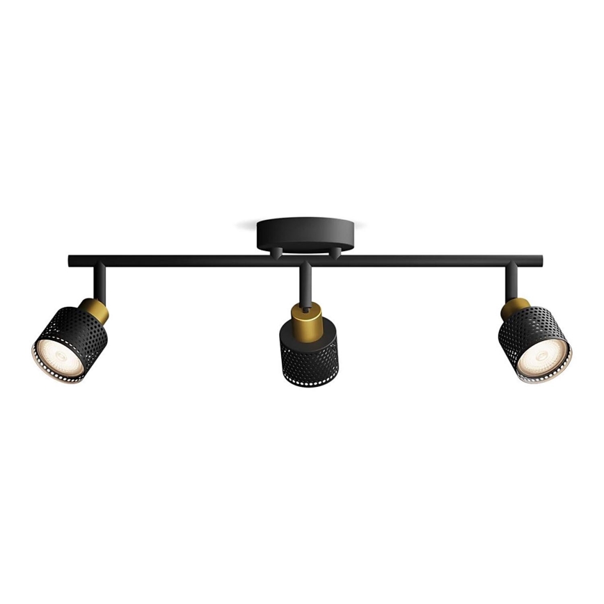 Philips - Reflektorska svjetiljka NIALL 3xGU10/5W/230V crna/mesing