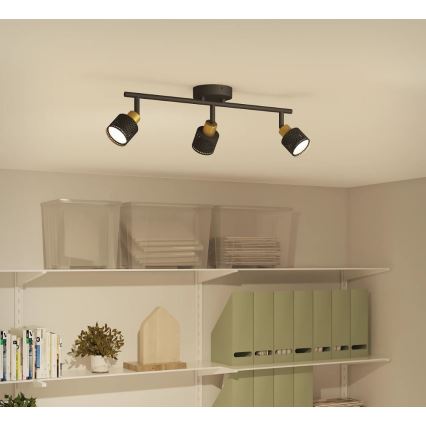Philips - Reflektorska svjetiljka NIALL 3xGU10/5W/230V crna/mesing
