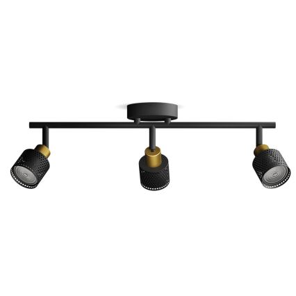 Philips - Reflektorska svjetiljka NIALL 3xGU10/5W/230V crna/mesing