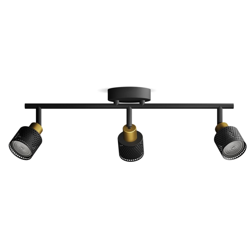 Philips - Reflektorska svjetiljka NIALL 3xGU10/5W/230V crna/mesing