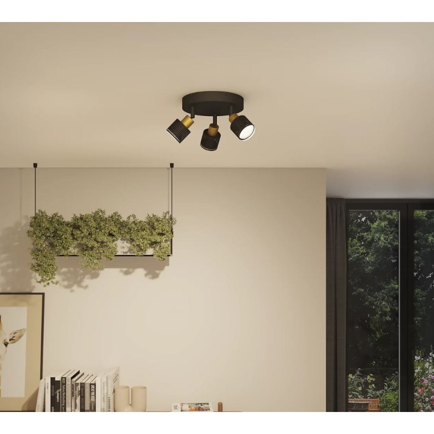 Philips - Reflektorska svjetiljka NIALL 3xGU10/5W/230V crna/mesing