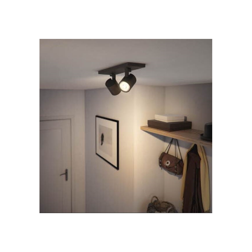 Philips - Reflektorska svjetiljka RUNNER 2xGU10/20W/230V crna
