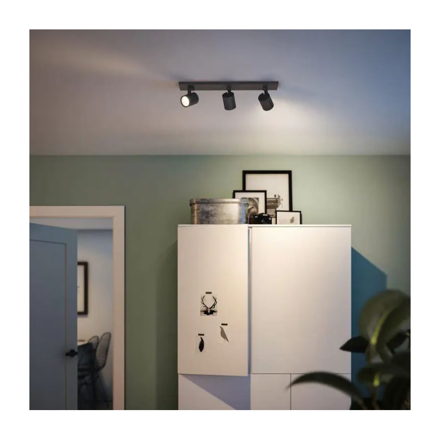 Philips - Reflektorska svjetiljka RUNNER 3xGU10/20W/230V crna