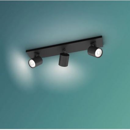 Philips - Reflektorska svjetiljka RUNNER 3xGU10/20W/230V crna