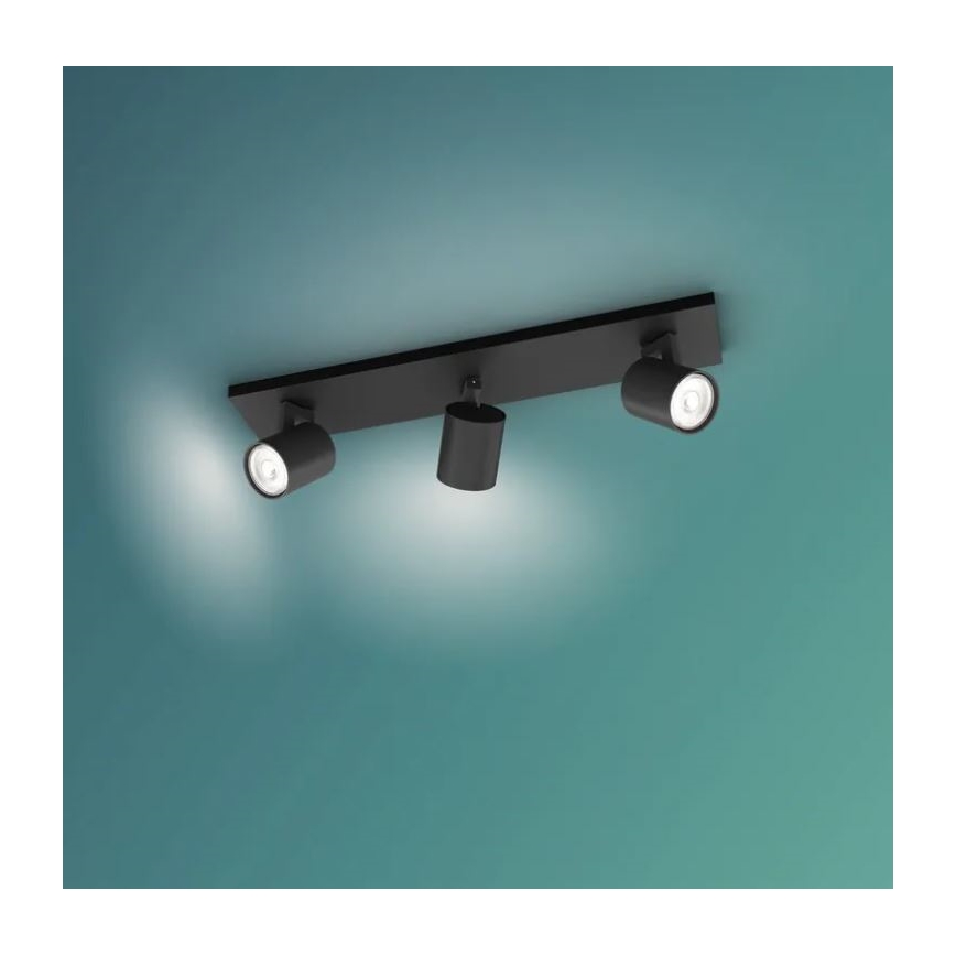 Philips - Reflektorska svjetiljka RUNNER 3xGU10/20W/230V crna