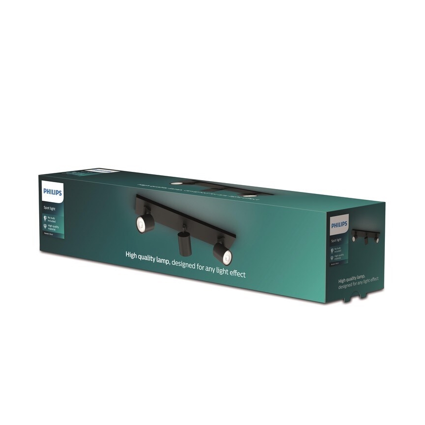 Philips - Reflektorska svjetiljka RUNNER 3xGU10/20W/230V crna