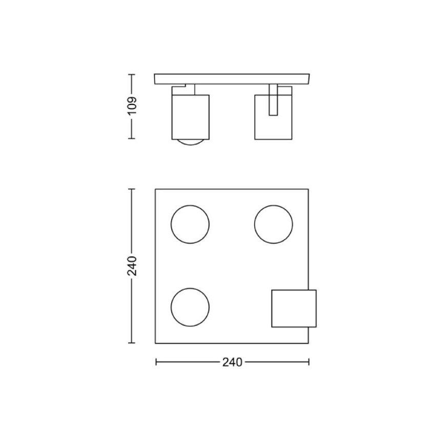 Philips - Reflektorska svjetiljka 4xGU10/20W/230V crna