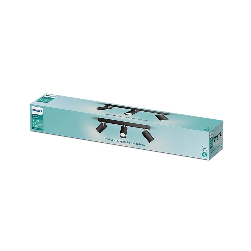 Philips - Reflektorska svjetiljka za kupaonicu IDRIS 3xGU10/5W/230V IP44 crna