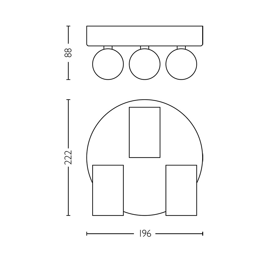 Philips - Reflektorska svjetiljka za kupaonicu IDRIS 3xGU10/5W/230V IP44 crna/zlatna