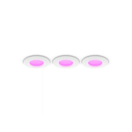 Philips - Komplet 3 kom. LED RGBW prigušivo ugradno stropno svjetlo za kupaonicu Hue SLIM LED/8,3W/230V 1000-20000K bijela P44