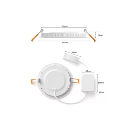 Philips - SET 2x LED RGBW prigušivo kupaonsko ugradno stropno svjetlo Hue SLIM LED/12W/230V 2000-6500K bijela IP44