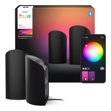 Philips - SET 2x LED RGBW s možností prigušivanja projekcijsko svjetlo Hue PLAY LED/20W/230V 2000–6500K crna