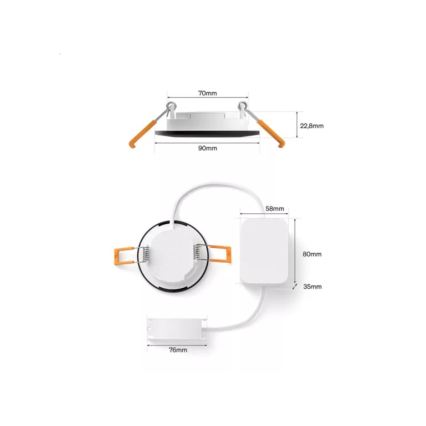 Philips - Komplet od 2 LED RGBW prigušive ugradne svjetiljke za kupaonicu Hue SLIM LED/8,3W/230V 2000-6500K crne IP44