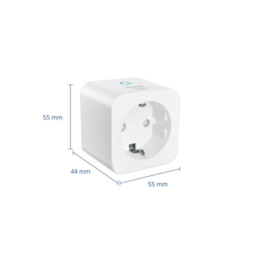 Philips - SET 2x pametne SCHUKO utičnice 2300W + Wi-Fi mjerač potrošnje energije