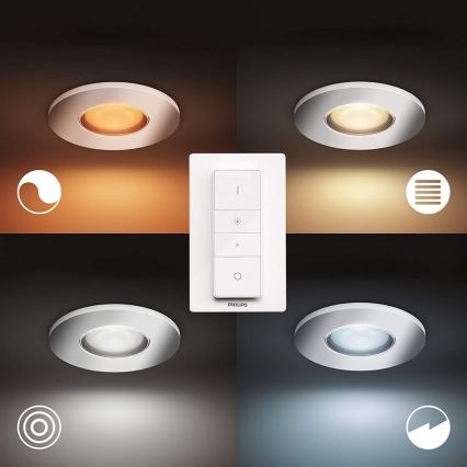 Philips - SET 3x LED Prigušiva svjetiljka za kupaonicu Hue ADORE 1xGU10/5W/230V IP44 + daljinski upravljač