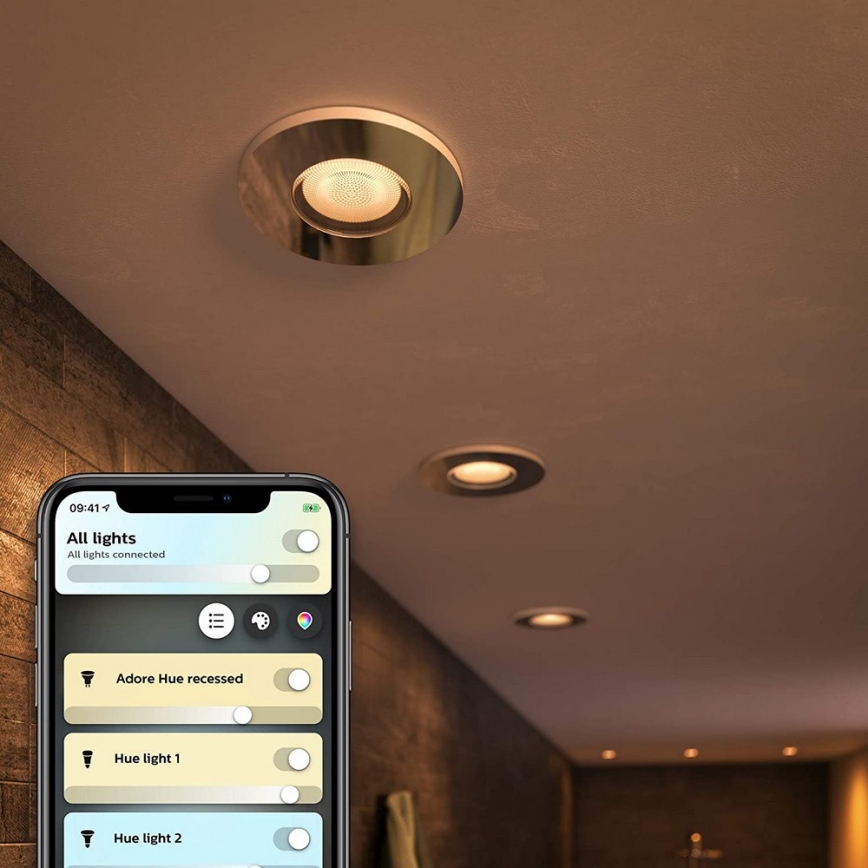 Philips - SET 3x LED Prigušiva svjetiljka za kupaonicu Hue ADORE 1xGU10/5W/230V IP44 + daljinski upravljač