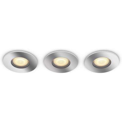 Philips - SET 3x LED Prigušiva svjetiljka za kupaonicu Hue ADORE 1xGU10/5W/230V IP44 + DU