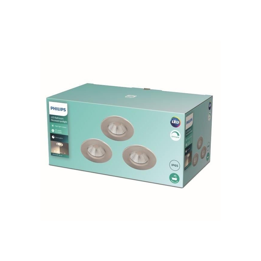 Philips - SET 3x LED Prigušiva svjetiljka za kupaonicu LED/5,5W/230V 2700K IP65