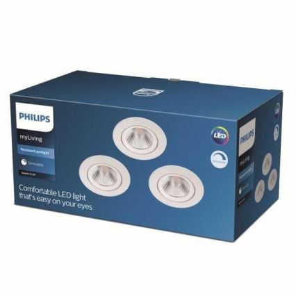 Philips - SET 3x LED Prigušiva ugradbena svjetiljka LED/5,5W/230V 2700K