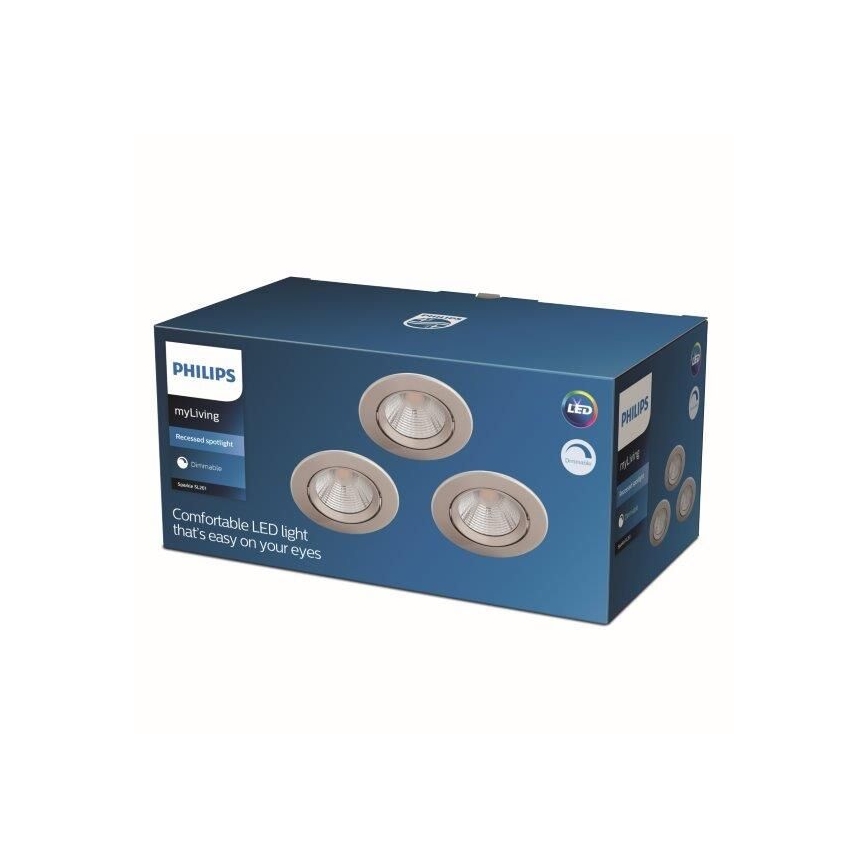 Philips - SET 3x LED Prigušiva ugradbena svjetiljka LED/5,5W/230V 2700K