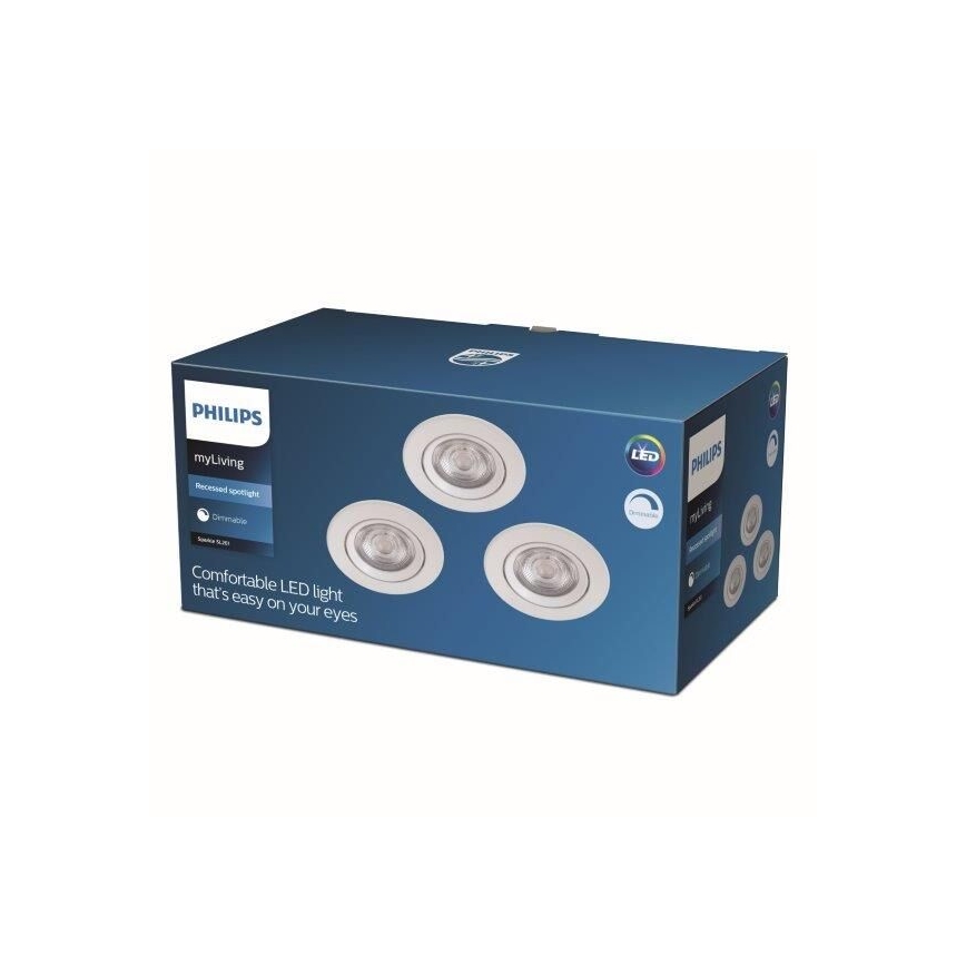 Philips - SET 3x LED Prigušiva ugradbena svjetiljka LED/5W/230V 2700K
