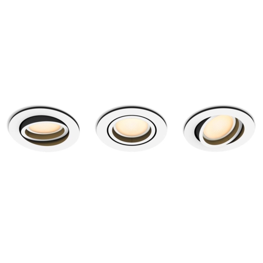 Philips - SET 3x LED Prigušiva ugradbena svjetiljka Hue MILLISKIN 1xGU10/5,7W/230V 2200-6500K
