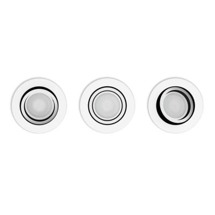Philips - SET 3x LED Prigušiva ugradbena svjetiljka Hue MILLISKIN 1xGU10/5,7W/230V 2200-6500K