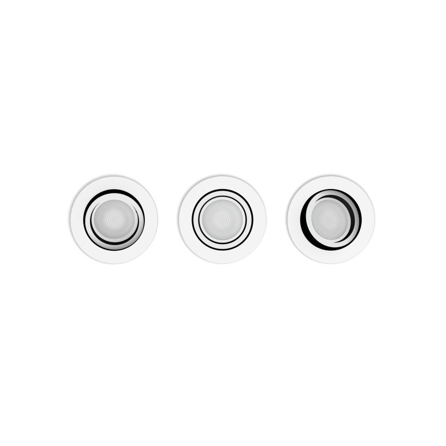 Philips - SET 3x LED Prigušiva ugradbena svjetiljka Hue MILLISKIN 1xGU10/5,7W/230V 2200-6500K