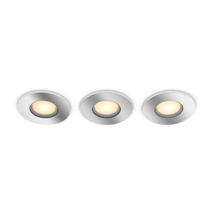 Philips - SET 3x LED Prigušiva ugradbena svjetiljka za kupaonicu Hue ADORE BATHROOM 1xGU10/4,2W/230V 2200-6500K IP44